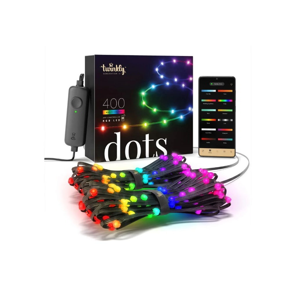Twinkly Dots TWD400STP-BEU Kül-/Beltéri LED fényfüzér 20m - Színes (TWD400STP-BEU)