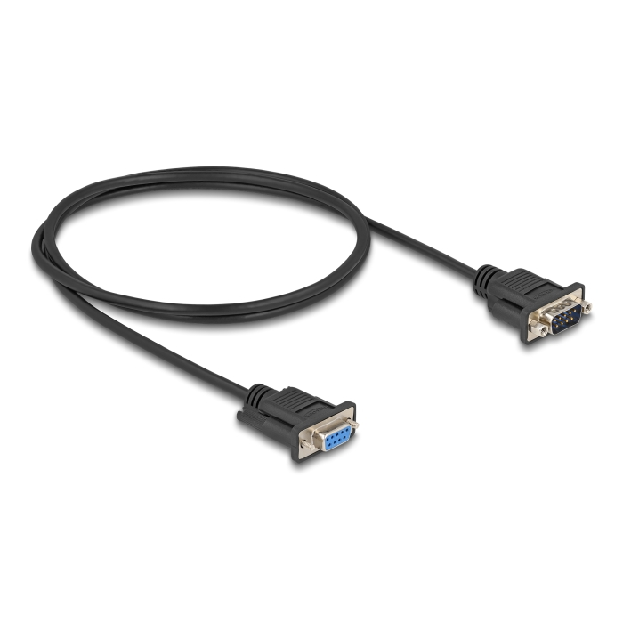 Delock D-Sub9-es, RS-232 soros kábel, anya-apa, 1 m (87833) (87833)