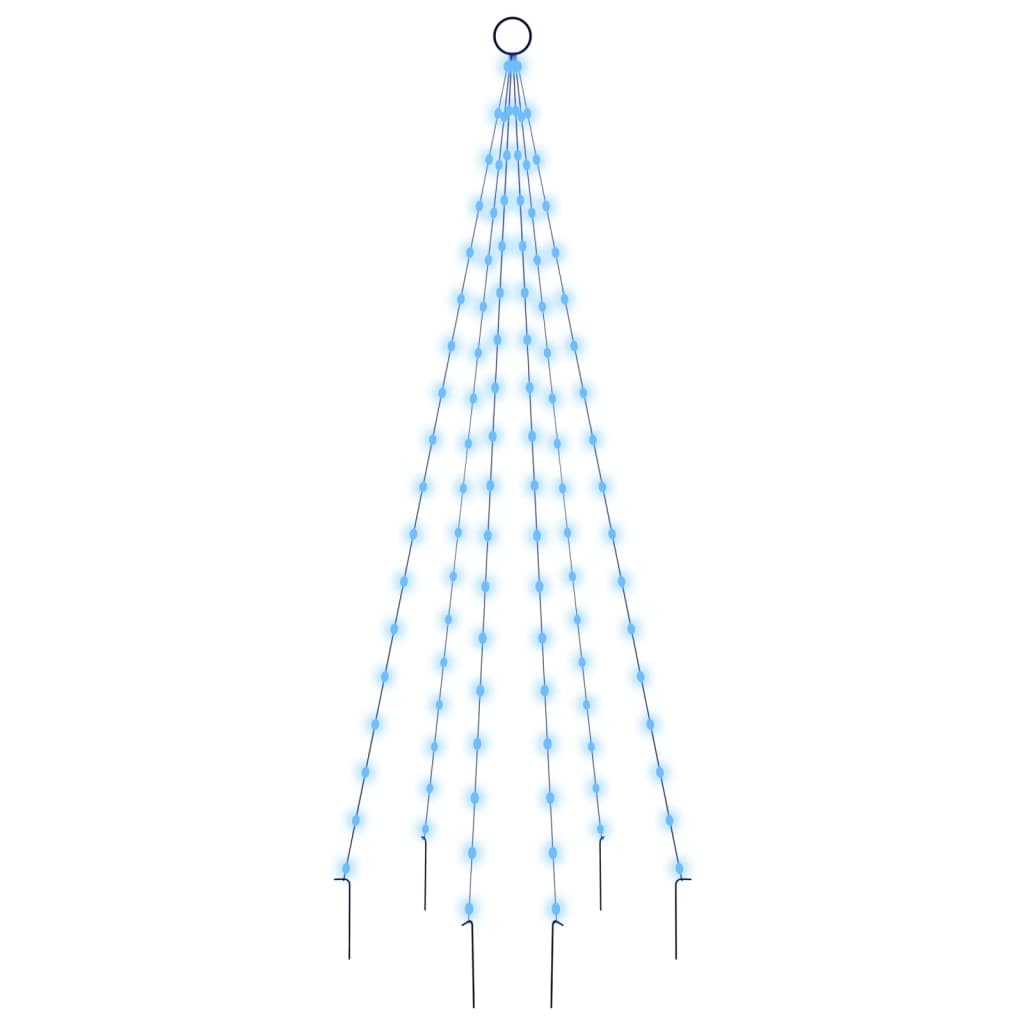 karácsonyfa zászlórúdon 108 kék LED-del 180 cm (343520)