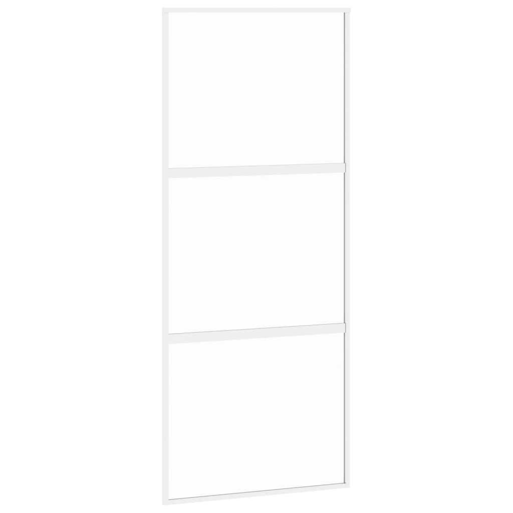 fehér edzett üveg és alumínium tolóajtó 90 x 205 cm (155205)