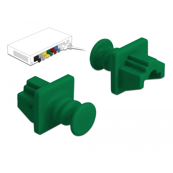 Staubschutz für RJ45 Buchse 10 Stück grün