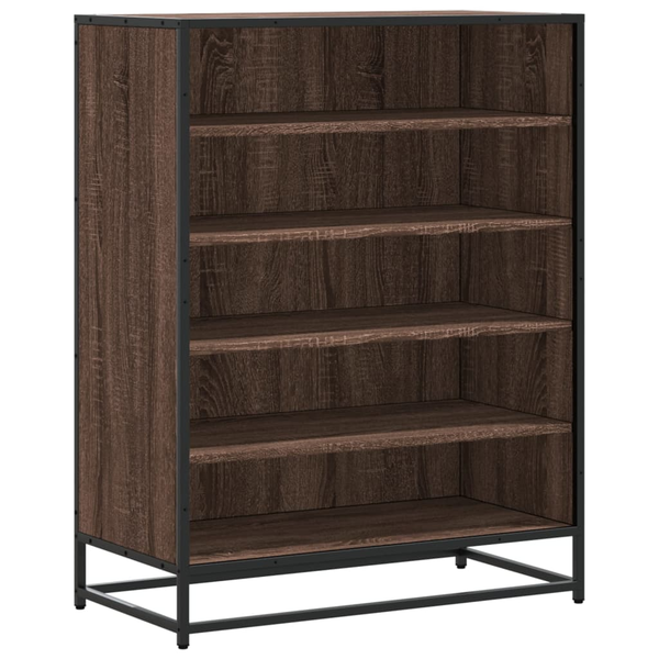 barna tölgy színű szerelt fa és fém cipőszekrény 75x38x97,5 cm