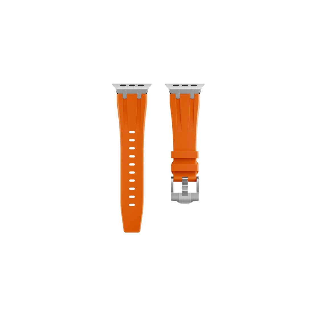 Mybandz Element Apple Watch Szilikon Okosóra szíj 44/45/46/49 mm - Narancssárga/Ezüst