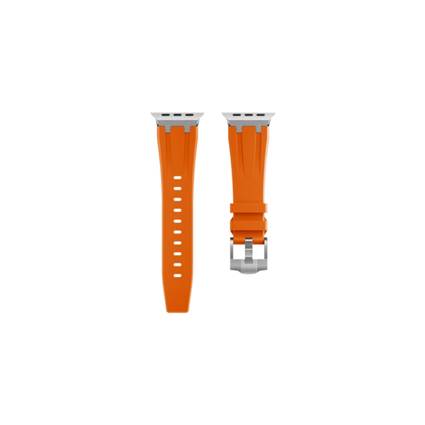 Mybandz Element Apple Watch Szilikon Okosóra szíj 44/45/46/49 mm - Narancssárga/Ezüst