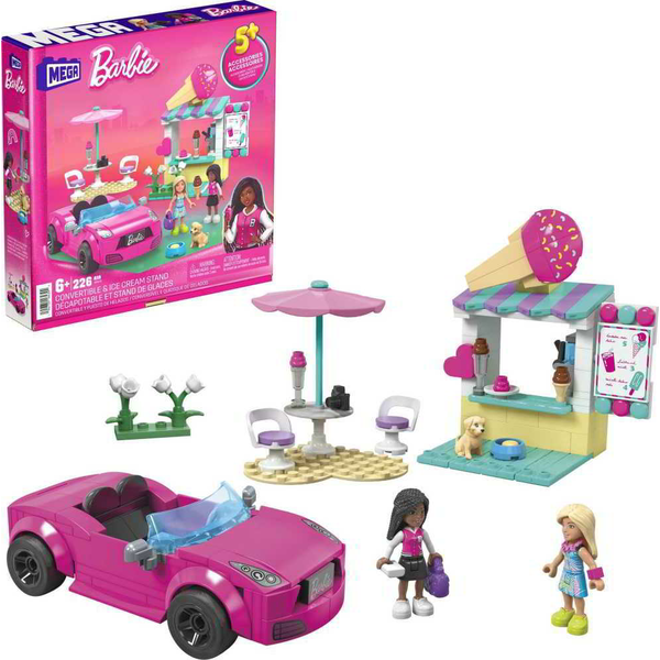 Mega Bloks Barbie Kabriolet a stánek zmrzlinou