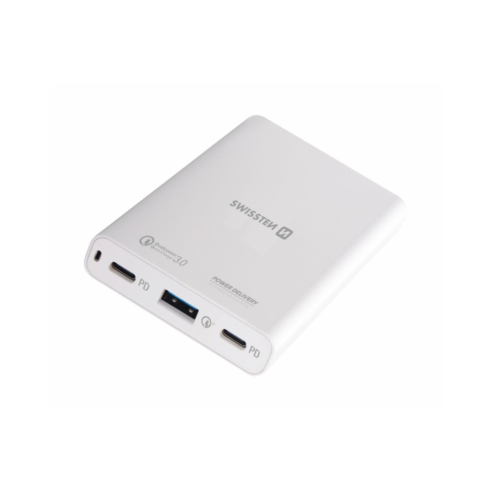 Swissten 22013345 Univerzális Notebook töltő 60W (SW-TCH-60W-PD30-QC30-W)