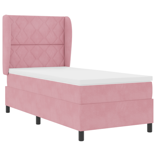Boxspring Ágy Matracot Mellé Pink 90x200 cm Bársony