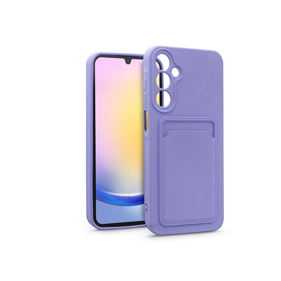Samsung SM-A256 Galaxy A25 5G szilikon hátlap kártyatartóval - Card Case - lila (HF259265)