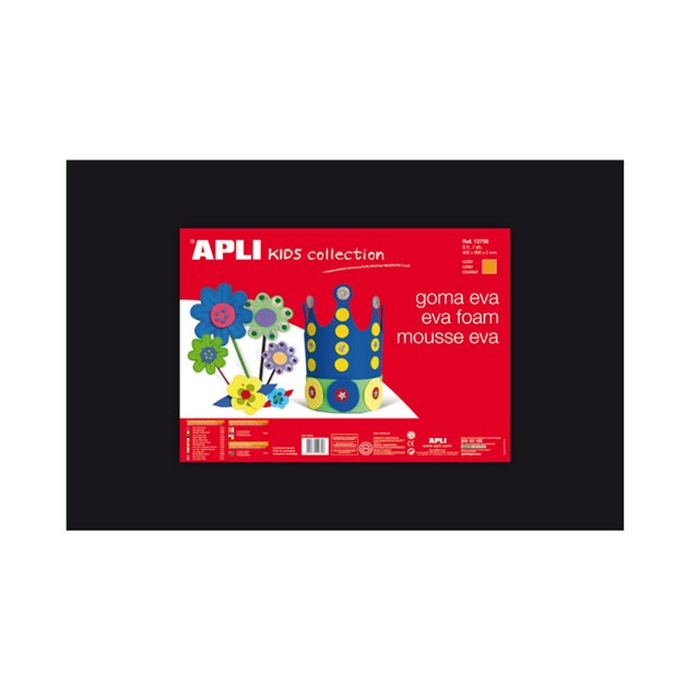 Apli Eva Sheets Moosgumi 400x600mm kreatív gumilap - Fekete (5 db / csomag) (12768)