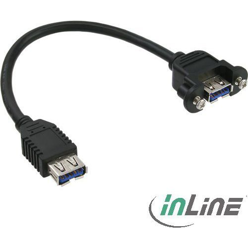 InLine 4043718198139 USB kábel USB 3.2 Gen 1 (3.1 Gen 1) 0,2 M USB A Fekete (33445F)