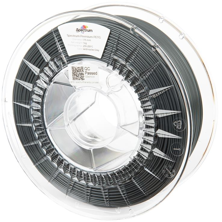 Spectrum 3D nyomtatószál, Premium PET-G, 1,75 mm, Anthracite Grey, 1 kg (80833)