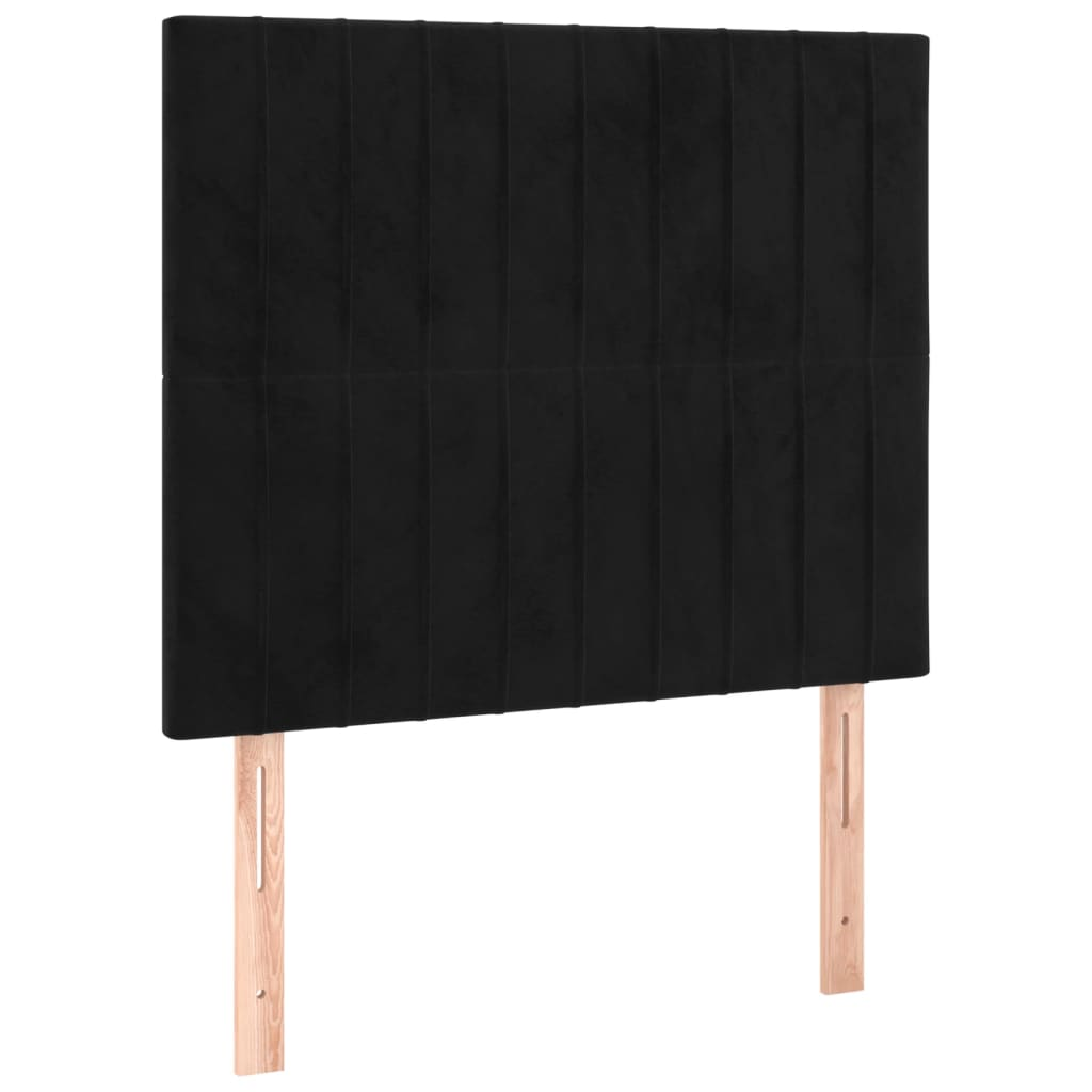 2 db fekete bársony fejtámla 90x5x78/88 cm (3116608)