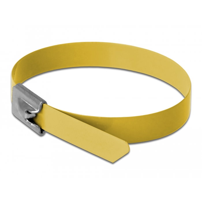 Delock Rozsdamentes Acél Kábelkötegek Hossza 400 x Szélesség 7,9 mm sárga 10 db. (18791)