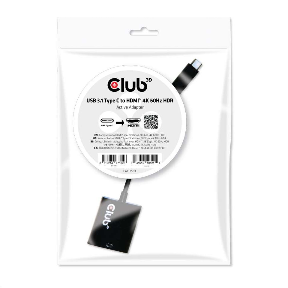 CLUB3D CAC-2504 káblová redukcia Čierna (CAC-2504)