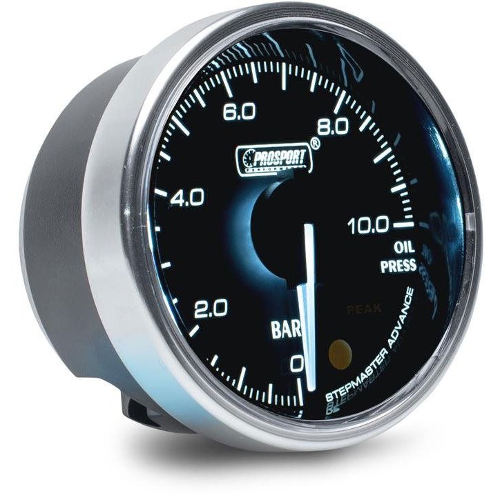 Prosport Performance Supreme sorozatú kiegészítő olajnyomásmérő elektronikus 0-10 barig (216CLSDWAOP-R-BAR)