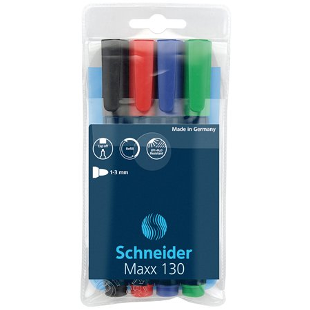 Permanentný popisovač Schneider 4 ks (113094)