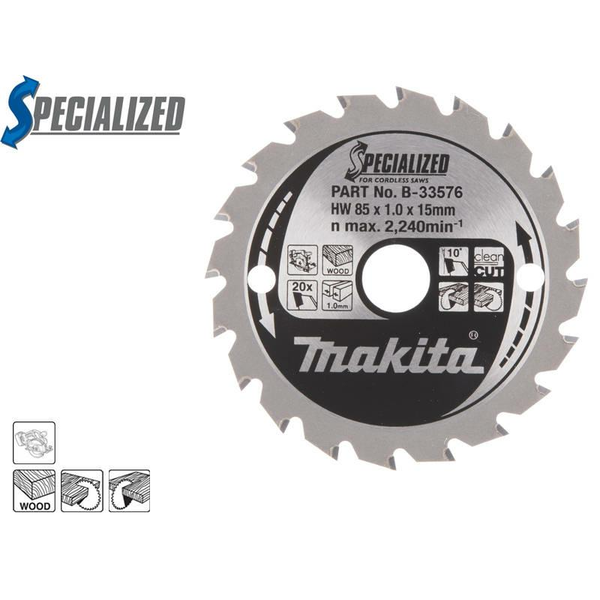 MAKITA B33576 kotouč na dřevo 20z 15 / 85mm