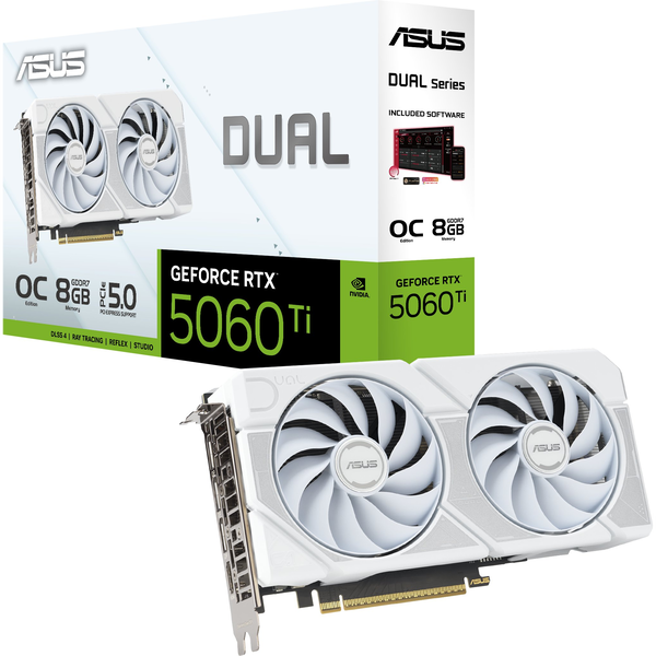 ASUS Dual -RTX5060TI-O8G-WHITE NVIDIA GeForce RTX 5060 Ti 8 GB GDDR7