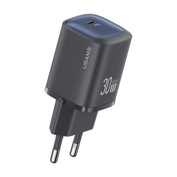 Usams CC251 Type-C hálózati töltő 30W fekete (CC251TC01) (CC251TC01)