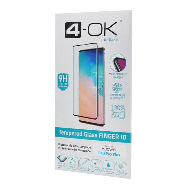 Протектор за екран, 4-OK, 3D, Full glue, Извит, Закалено стъкло, За Huawei P40 Pro 5G, Прозрачен