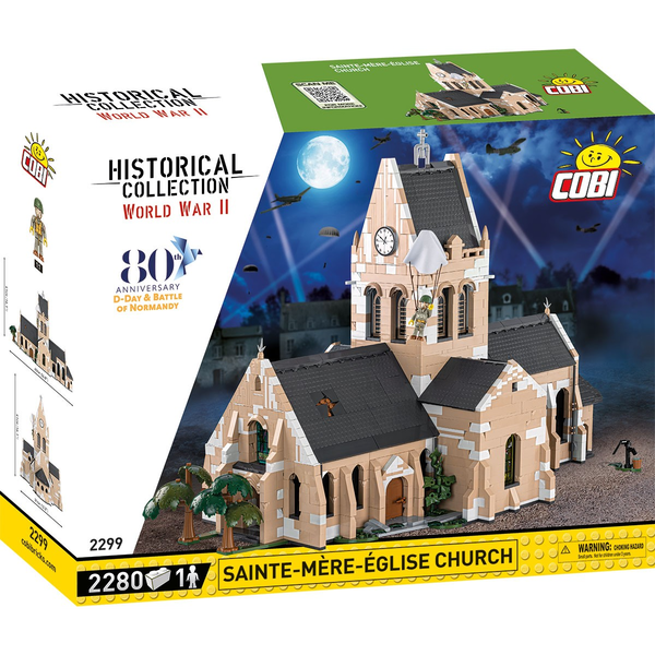 KOSTKY COBI 2299 Kostel v Sainte-Mère-Église HC WW2 2280 El. Normandie