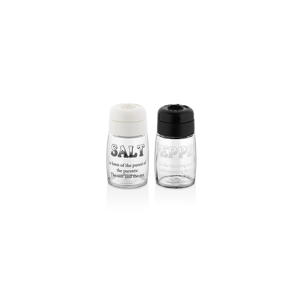 Iris C-00382 Motto Salt&Pepper Üveg Fűszerszóró 2x100ml - Fekete / elefántcsont (C-00382)
