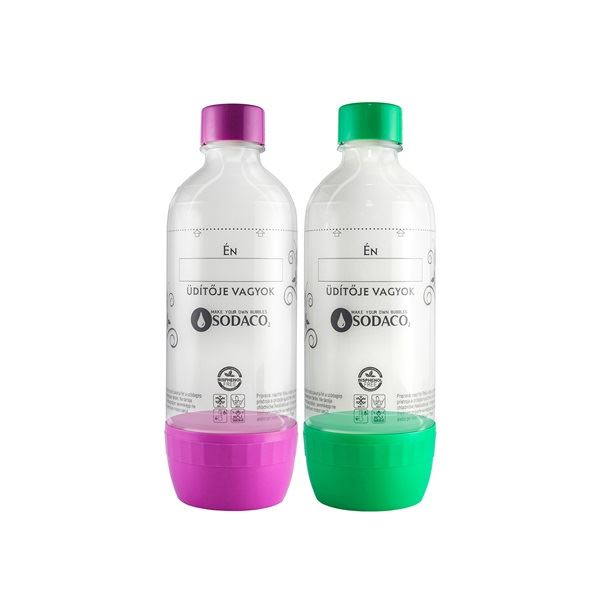 Sodaco szénsavasító flakon duopack 2x1L zöld/lila (FLAKONDUOPACK)