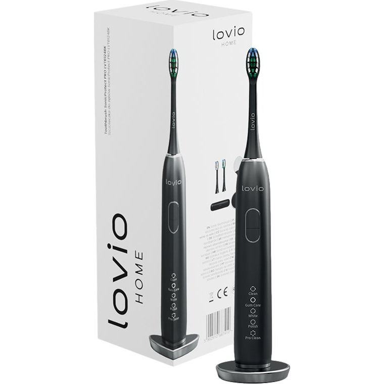 Manta Lovio SonicProtect PRO Elektromos Szónikus Fogkefe Fekete (LVTB124BK)