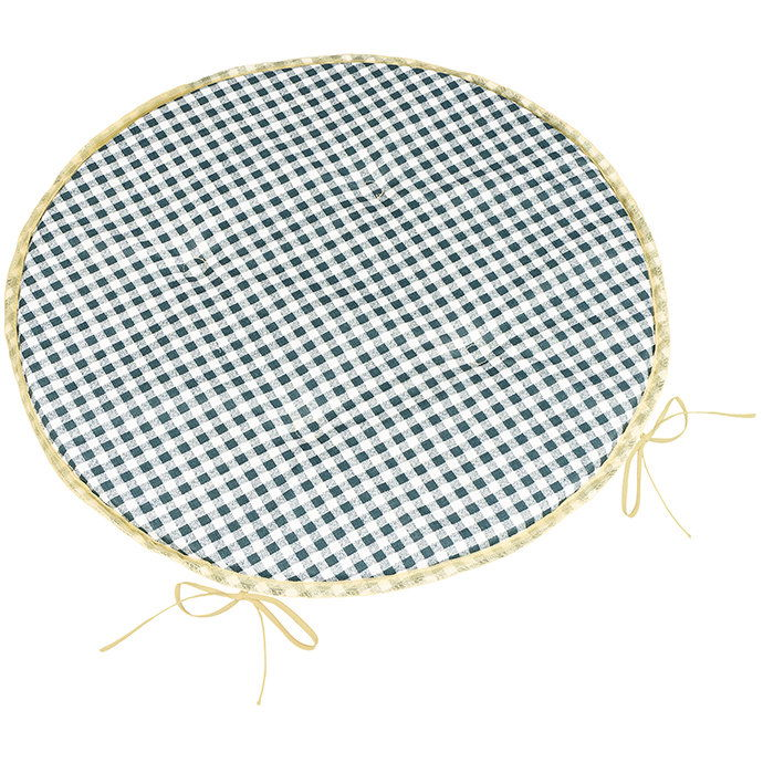 BELLATEX Ülőpárna BERTA, 79\610 kerek sima, átmérő 40 cm, kockás, szürke (13023)
