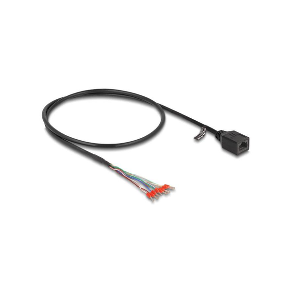 DELOCK Kabel RJ45 Buchse zu Aderendhülsen Cat.5e 50cm schw.