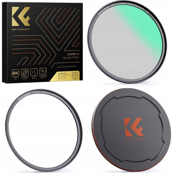 Zestaw 3w1 Filtr Black Diffusion 1/4 Pierścień Magnetyczny Dekielek 67 - 67mm / SKU.1821