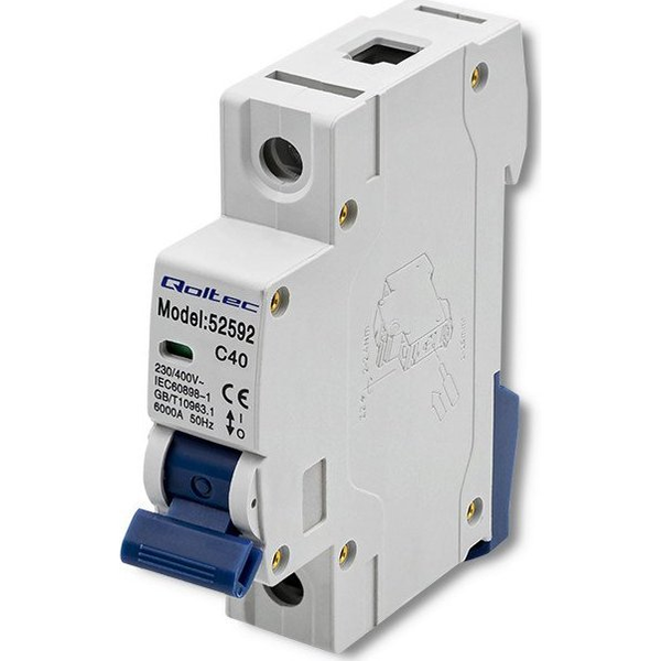 Qoltec Wyłącznik naprądowy Qoltec C40 | bezpiecznik | AC | 40A | 1P