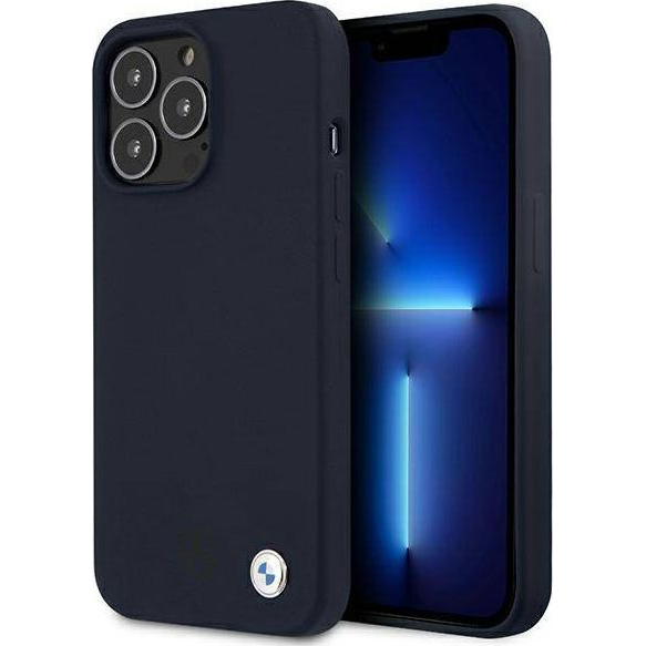 BMW Silicone Signature Apple iPhone 13 Pro Max hátlap tok, kék (BMW246NAV)