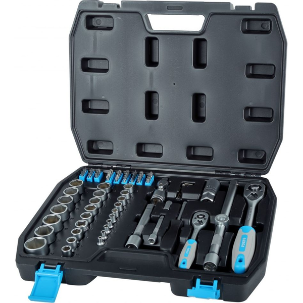 72 db-os Dugókulcs és Bit Készlet 1/2'', 1/4'', 4-27Mm