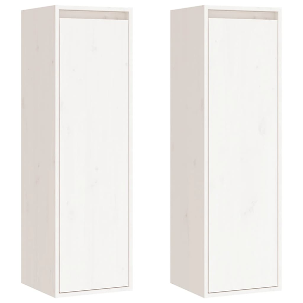 Комплект стенни шкафове vidaXL, 2 бр, бели, 30x30x100 см, бор масив, 16.95 Kg