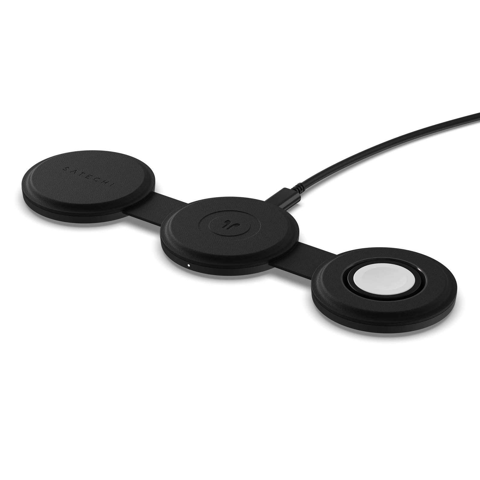 SATECHI OntheGo™ Qi2 3 az 1-ben vezeték nélküli töltőpad fekete (ST-QTG31K)