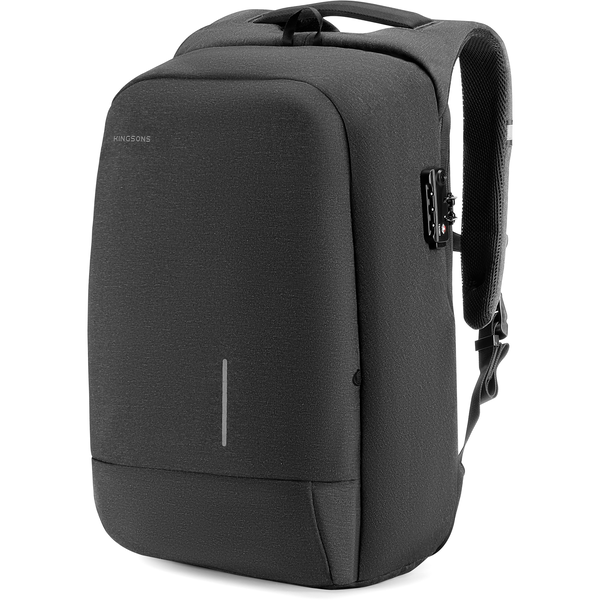 Kingsons Anti-theft Backpack Black 15,6"