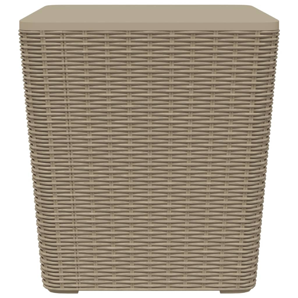 világosbarna polipropilén kerti asztal levehető fedéllel (364154)