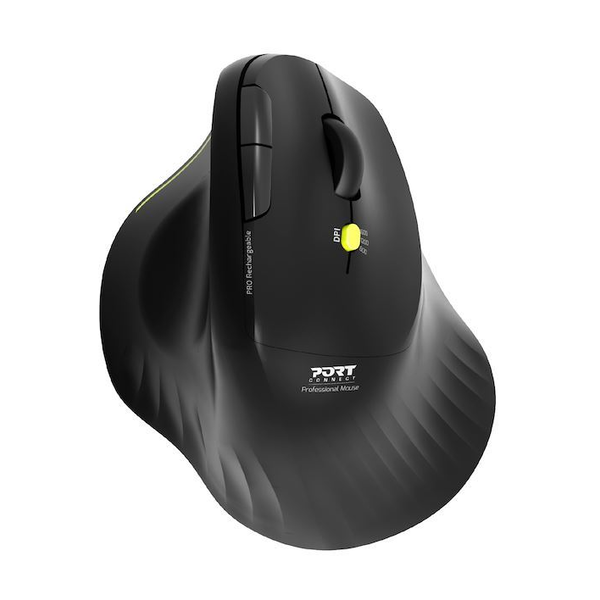 Port Designs CONNECT Ergo Soft Vertikális Vezeték nélküli Egér - Fekete