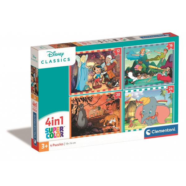 Clementoni Supercolor - Disney klasszikusok 4 az 1-ben puzzle