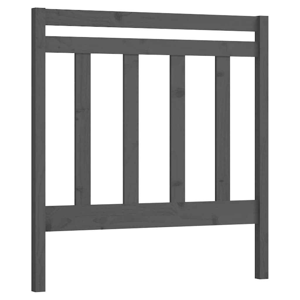 szürke tömör fenyőfa ágy fejtámla 95 x 4 x 100 cm (822244)