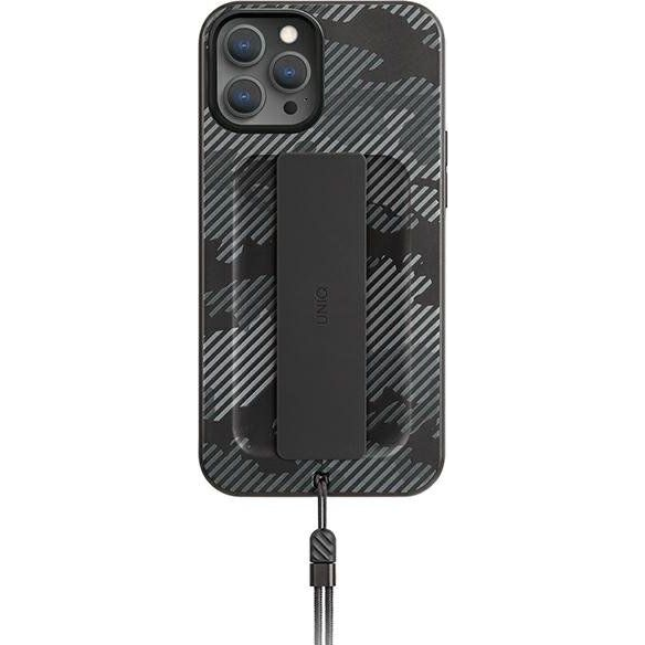 Uniq Hybrid Heldro Apple iPhone 12/12 Pro Műanyag Tok - Szénfekete/Mintás (UNIQ392CHACAM)