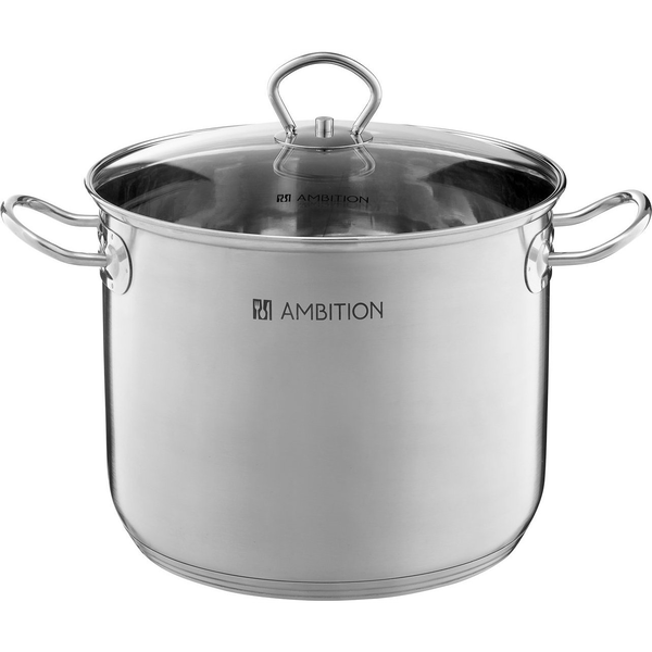 Ambition Acero Magas Lábas Üveg Fedővel - 28 cm, 13.5 L