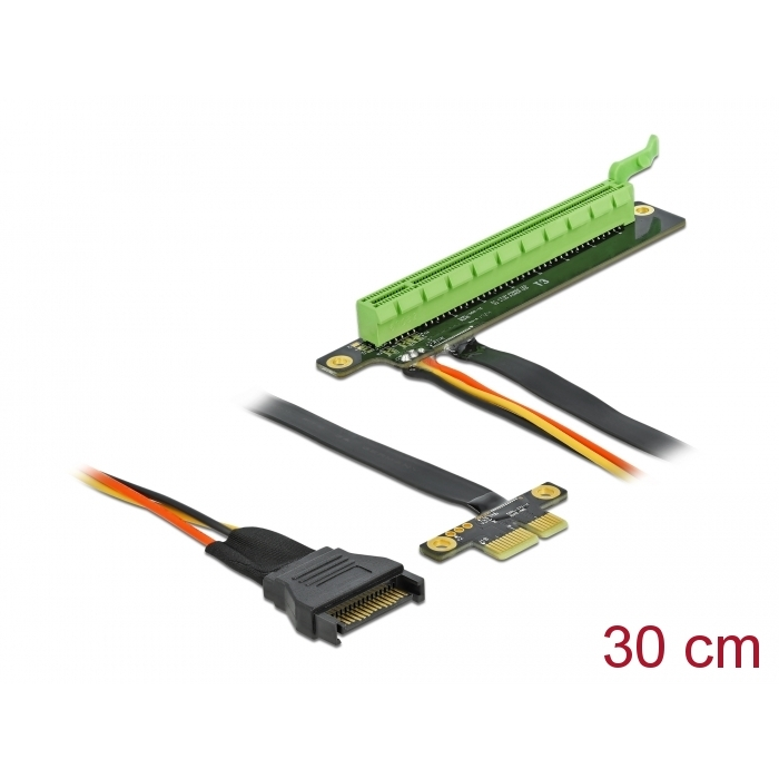 Delock PCI Express Riser kártya x1 - x16 hajlékony kábellel, 30 cm (85762) (85762)