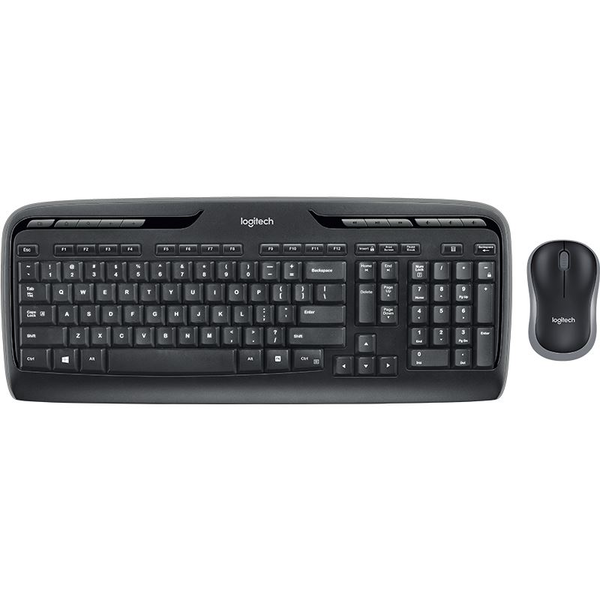 Logitech Wireless Combo MK330 клавиатура Включена мишка USB QWERTY Английски Черен