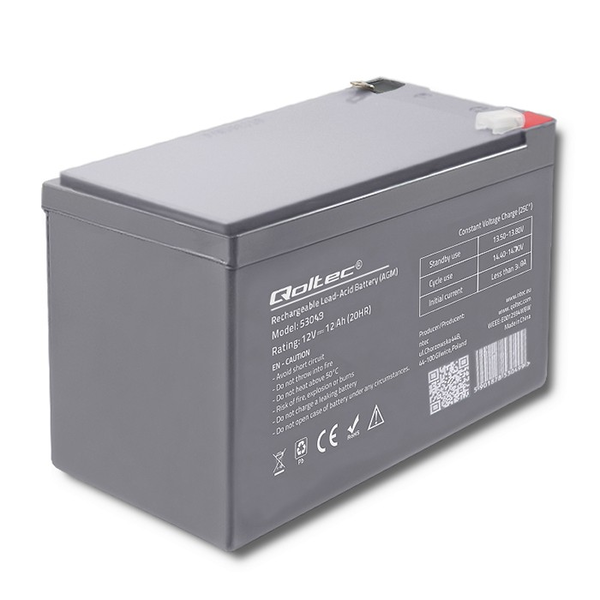 Qoltec 53049 12V 12Ah AGM Akkumulátor