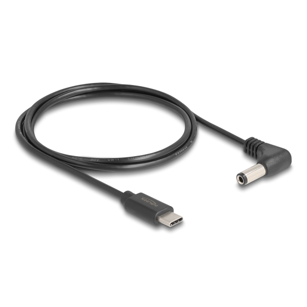 Delock USB Type-C  tápkábel - DC 5,5 x 2,5 mm méretű apa hajlított 1,5 m