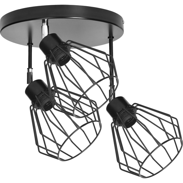Lampa sufitowa Orno PINO oprawa ścienno-sufitowa, moc max. 3x60W, E27, czarna, podstawa okrągła, wielopoziomowa, ruchome głowice lampy