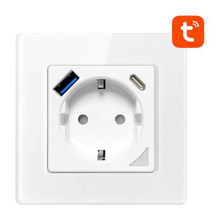 Avatto WOT10-USB-W Wi-Fi Tuya USB USB-C okos konnektor fehér (WOT10-USB-W)
