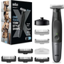 Хибриден уред за подстригване и бръснене Braun Series X XT5300 Wet&Dry, 4D ножчета, 6 гребена, 1 защитна капачка, Aвтономност 45 минути, Калъф, Поставка за зареждане, Черен